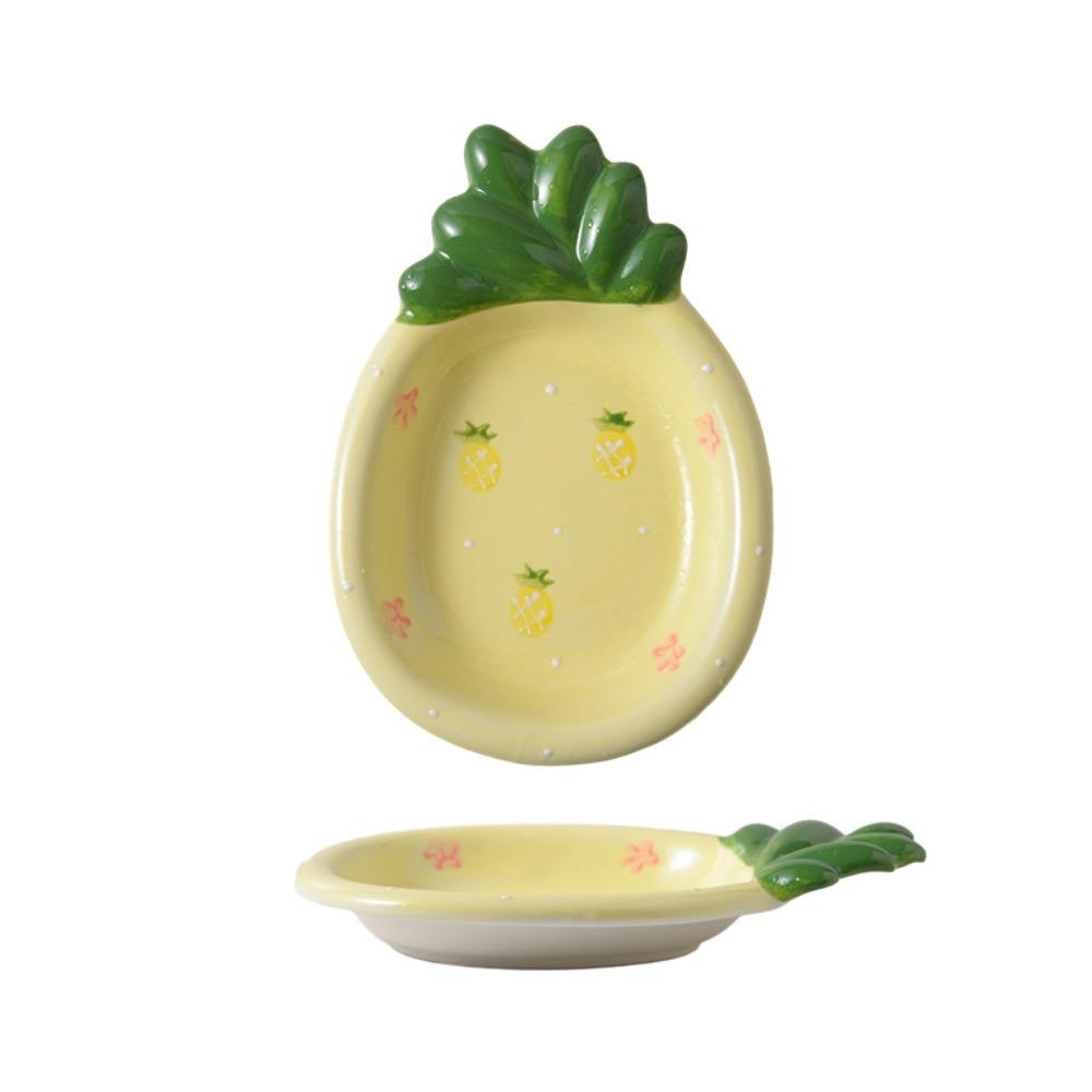 

Ceramic Dessert Plate Cartoon Meal Plate Kitchen Organizer Storage Tray Vegetable жёлтый