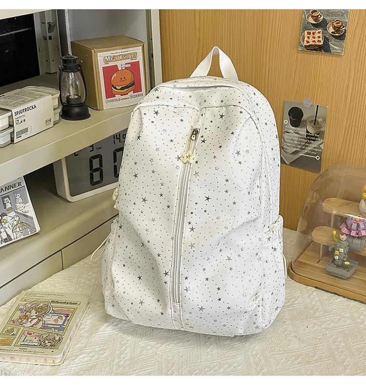 Schoolbag high value star backpack female college student lightweight simple schoolbag Korean ins style high school student casual backpack
