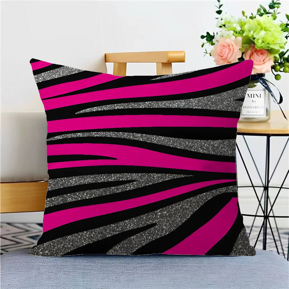 Black White Color Print Zebra Pillow Gift Home Office Decoration Bedroom Sofa Car Cushion Cover Case 45x45