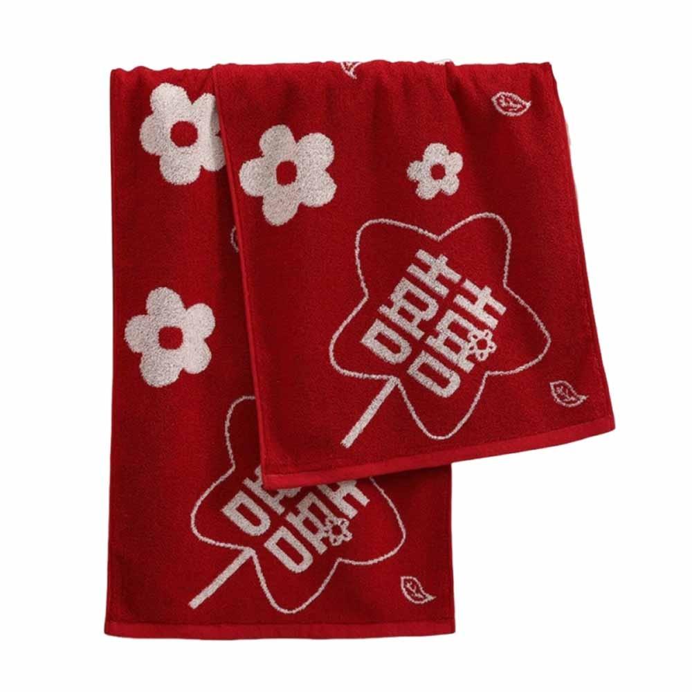 

Heart Wedding Red Towel Red Color Absorbent Material Bath Face Towel 34*74 Cm Soft Texture Shower Towel Shower Use