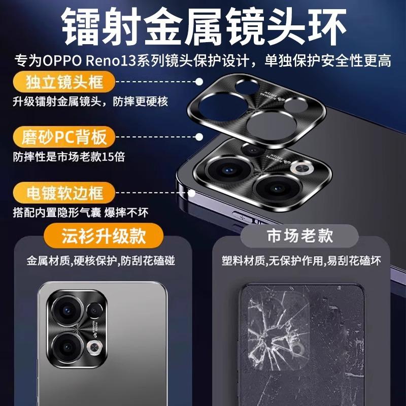 Suitable for OPPOReno11Pro Mobile Phone Case, New Reno11 Protective Case, Metal Lens Drop Matte Case