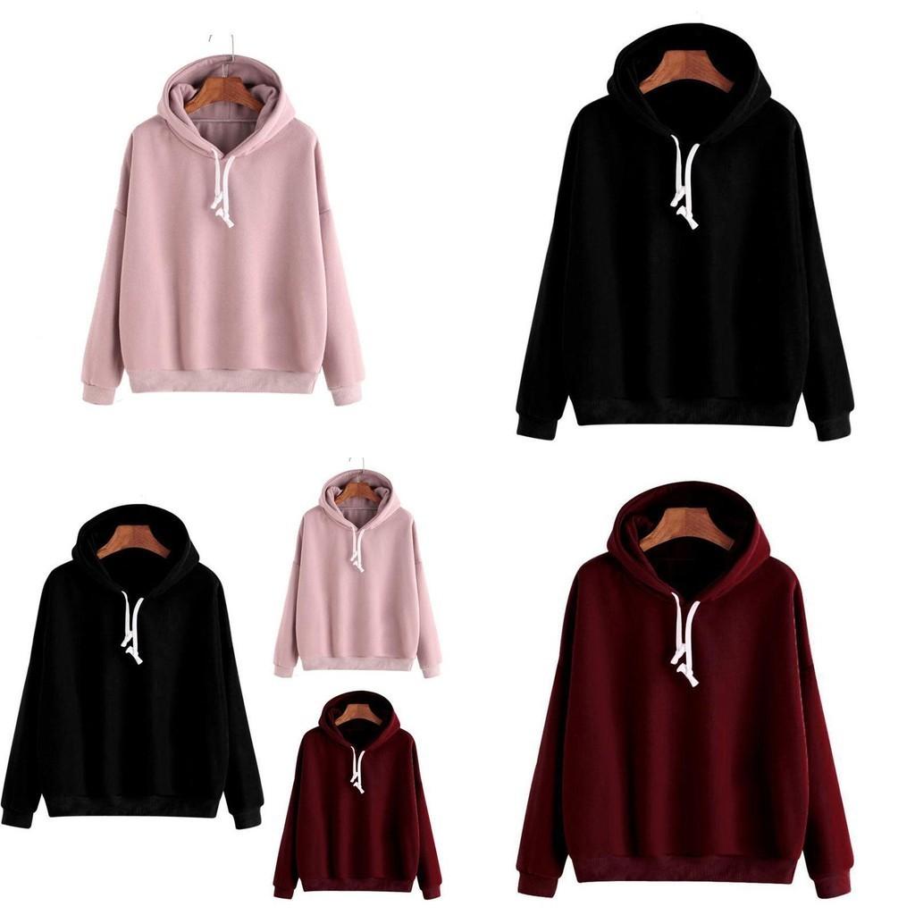 Stylish Unisex Men Women Pullover Hoodie Comfortable Solid Color Sweatshirt For Teens