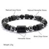 Pulsera Única Doce Constelaciones Hombres Mujeres Roca Volcánica Natural Ónix Hematita Cuentas Curativa Pulsera Ocio Pareja Joyas