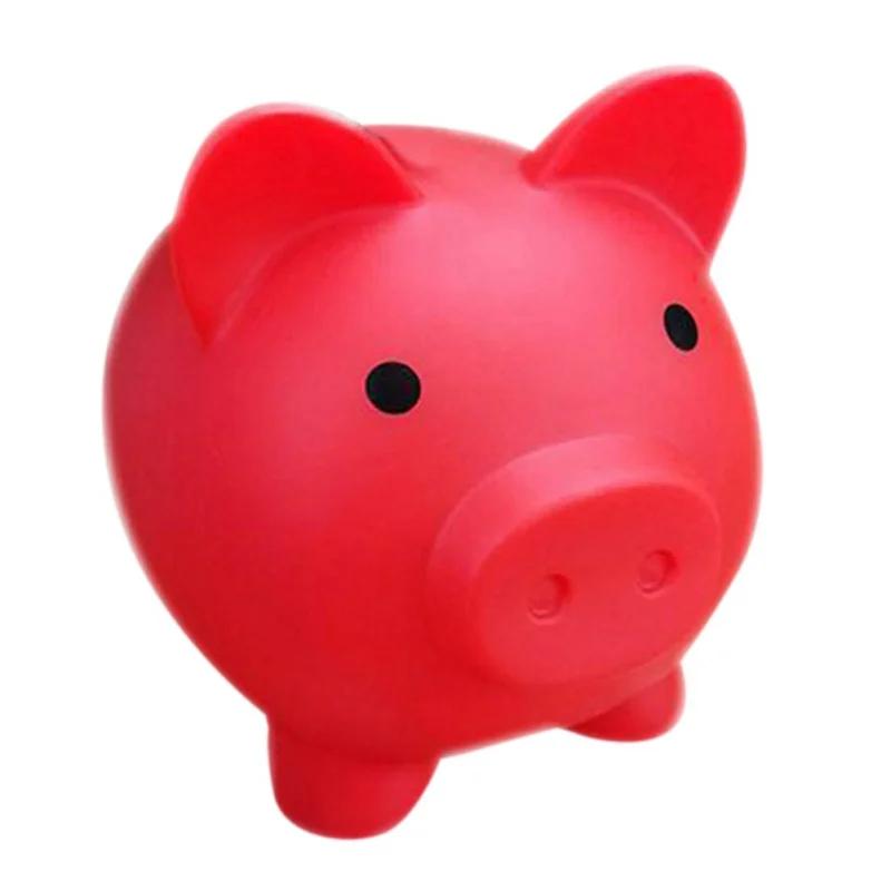 Children Cute Pig Piggy Bank Desktop Resin Piggy Bank Coin Saving Box Jar Coin Organizer Storage Box EURO Coin Deposit Tank