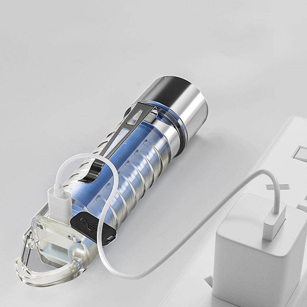 LED SMD Mini Flashlight Rechargeable Pocket Flashlight with Clip Handheld Flashlight Luminous for Camping Hiking Emergency