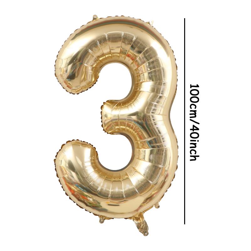 1pc 40inch Platinum Colour Number Balloons Figure Helium Balloon Digit Globos Birthday Party Decorations Supplies