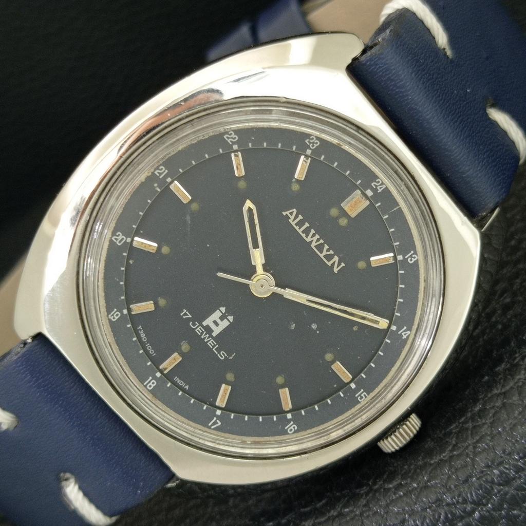 ВИНТАЖНЫЕ МУЖСКИЕ ЧАСЫ ALLWYN 6300A С РУЧНЫМ ЗАВОДОМ ИНДИЯ ОРИГИНАЛ ЦИФЕРБЛАТ a708129-1