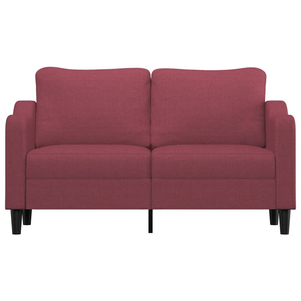 Vidaxl Sofa 2-Osobowa, Winna Czerwień, 140 Cm, Tapicerowana Tkaniną