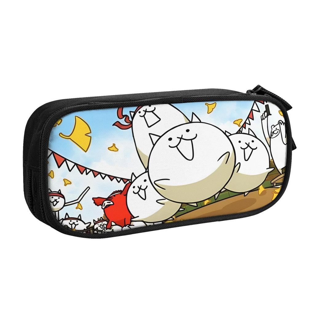 GameThe Battle Cats Pencil Case Cartoon Pencilcases for Student Large Storage Pencil Bags School Supplies Gift Stationery