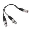 XLR Splitter Cable 3 Pin XLR Male To Dual XLR Female Patch Balanced Microphone Cord Adapter 0.3m / 1