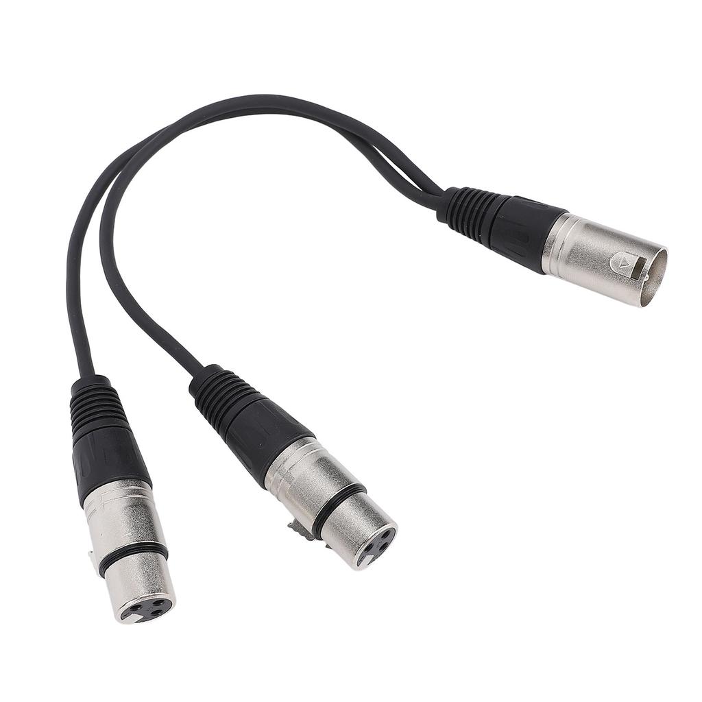 XLR Splitter Cable 3 Pin XLR Male To Dual XLR Female Patch Balanced Microphone Cord Adapter 0.3m / 1