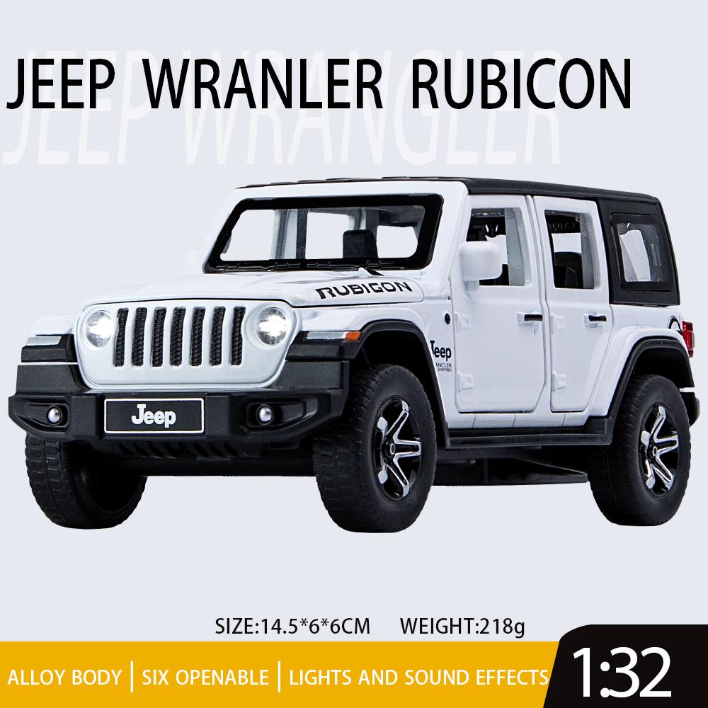 

1/32 масштаб Jeep Wrangler Rubicon сплав модель автомобиля литой металлический внедорожник высокая имитация звука свет детский элитный подарок мотоцикл белый