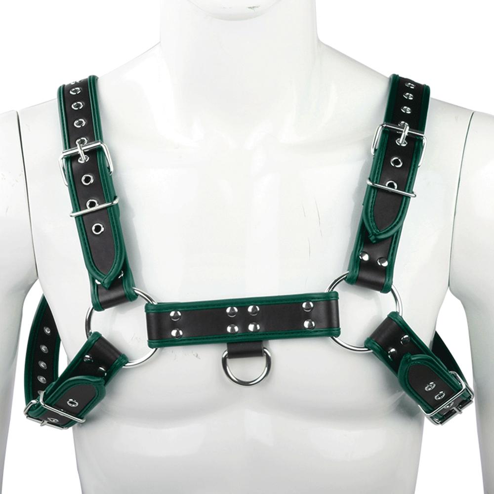 Adjustable Gay Body Bondage Harness Strap Fetish Gay Clothing Chest Faux Leather Harness Belts