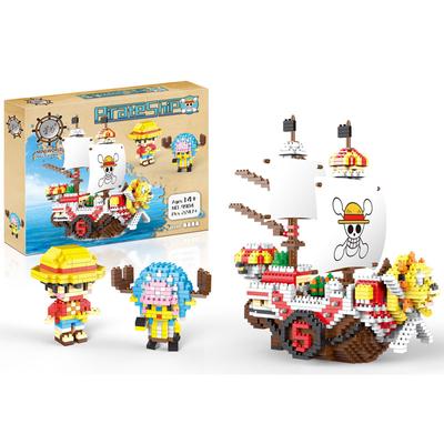 2247 adet+ Anime One Piece Yapı Taşları Bin Güneşli Korsan Gemisi Luffy Tony Chopper Mikro Tuğla Figürleri Noel Hediyesi için