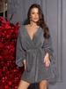Sparkly Wrap Dress with Neckline ISSA PLUS