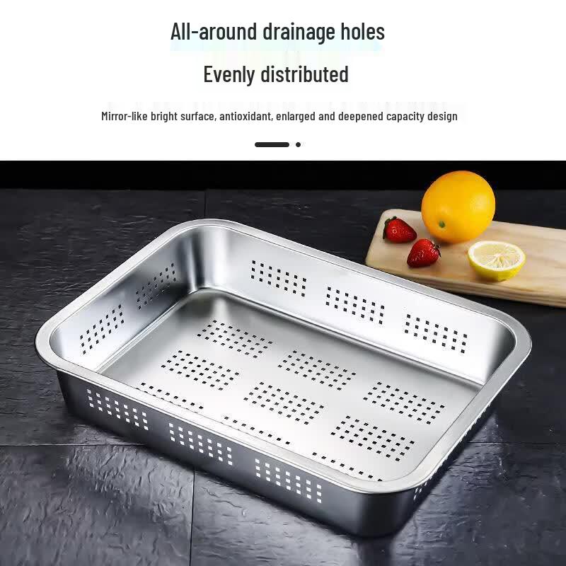 304 Stainless Steel Rectangular Drainer Colander