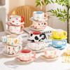 12 Styles Creative Cute Ceramic Mug Espresso Coffee Cup with Saucer Hand Pinched Irregular Flower Clouds Breakfast Milk Tea Cups