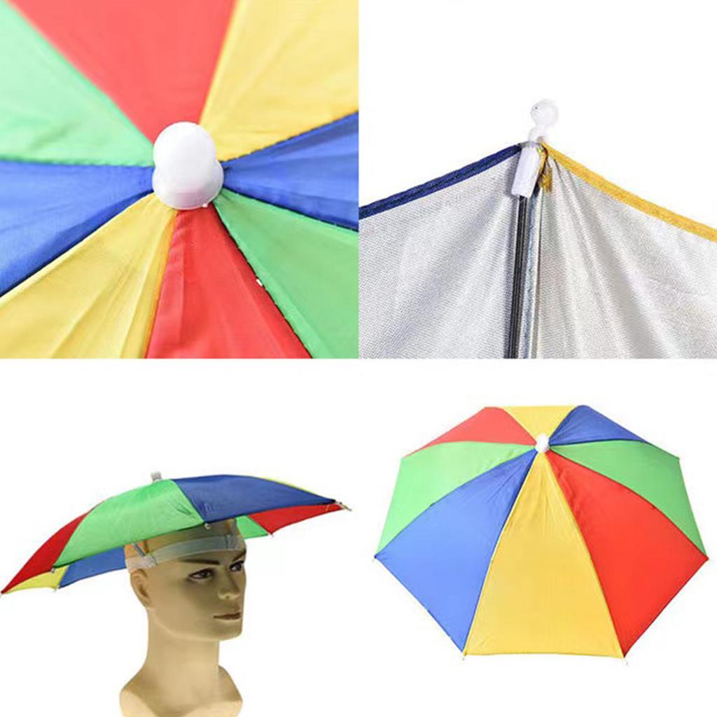 Umbrella Hat Lightweight Portable Rainproof Kids Umbrella Cap for Beach Fishing Gardening