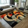 Modern Abstract Geometric Circle Area Rug Non-Slip Durable Washable Floor Mat Decor Carpet for Living Room Bedroom Home Decor