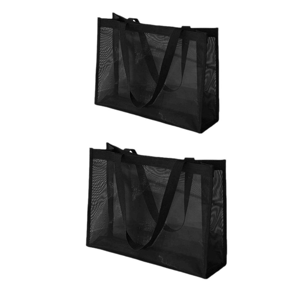 New Mesh Shoulder Bag Large Capacity Hollow Makeup Storage Bag Multifunctional Transparent Beach Bags Women