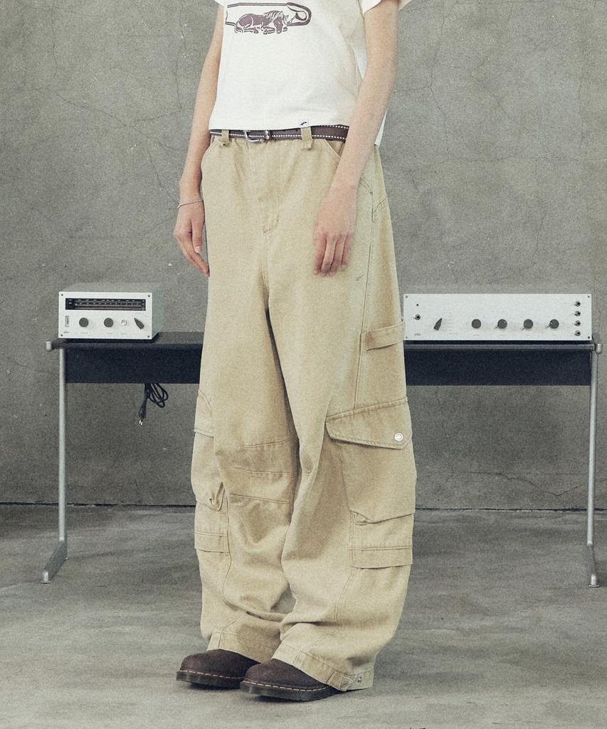 SUPERSUB Drop Balance Structure Cargo Pants - Beige