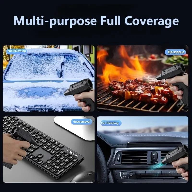 Mini Turbo Jet Fan Electric Air Duster Adjustable wind speed Turbo Violent Blower Rechargeable with Light Car Cleaning Tools