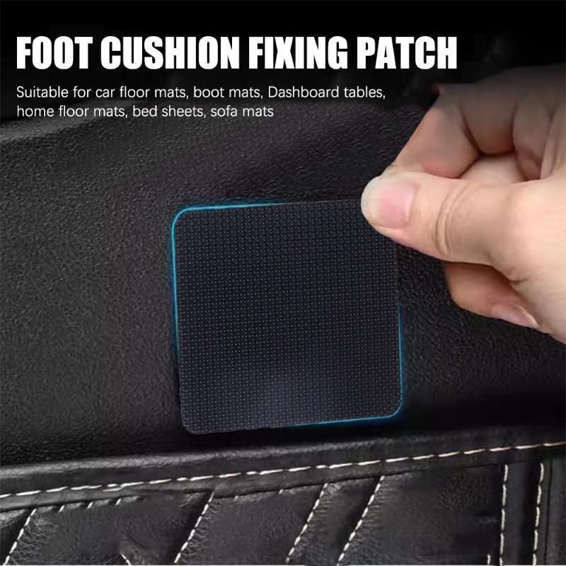 Car Floor Mat Invisible Fixing Clips Double Sided Tape Strong Adhesive Hook and Loop Backing Pads Durable Non Slip Car Accessories