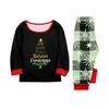 Christmas Print Round Neck Top and Plaid Pants Set for Women, Holiday Two Piece Outfit