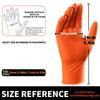 30-Pack of Orange Nitrile Gloves with Raised Diamond Texture, Suitable for Auto Repair, Outdoor Use, Kitchen and Household Cleaning, 