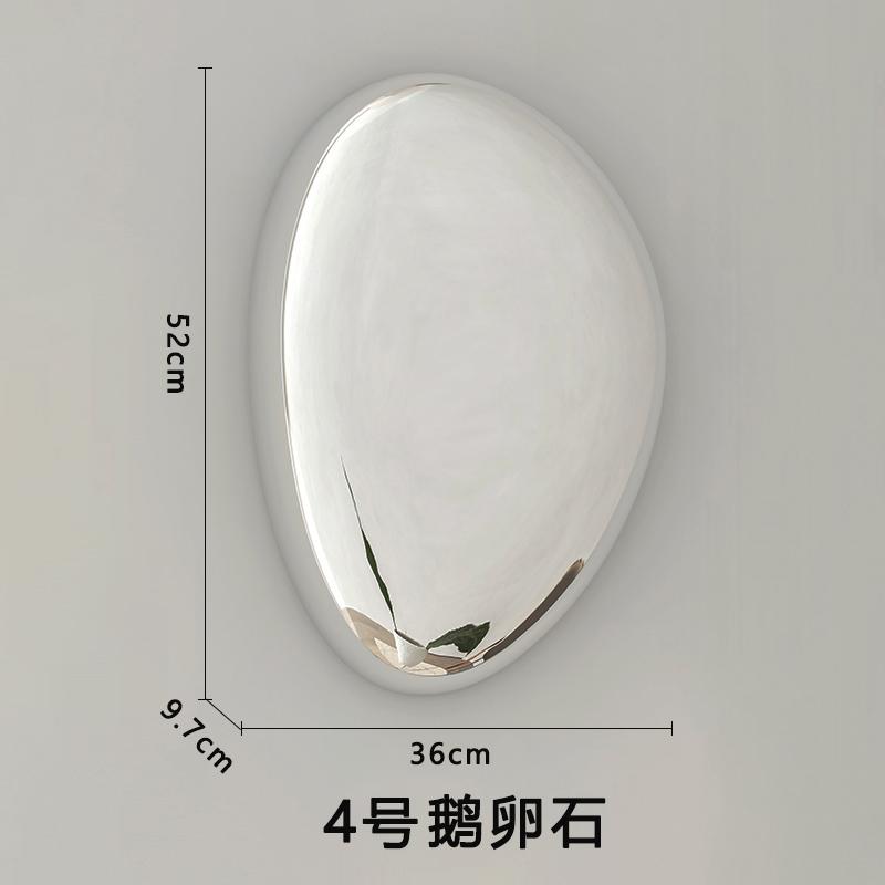 Creative Imitation Stainless Steel Goose Egg Stone Wall Decoration Modern Hotel Hanging Water Droplet Wall Decoration Artwork