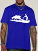 Vintage Farming Unisexs Crew Neck Cotton T Shirt Farmer Plowing With Ox Silhouette Print Short Sleeve Countryside Casual Street Top