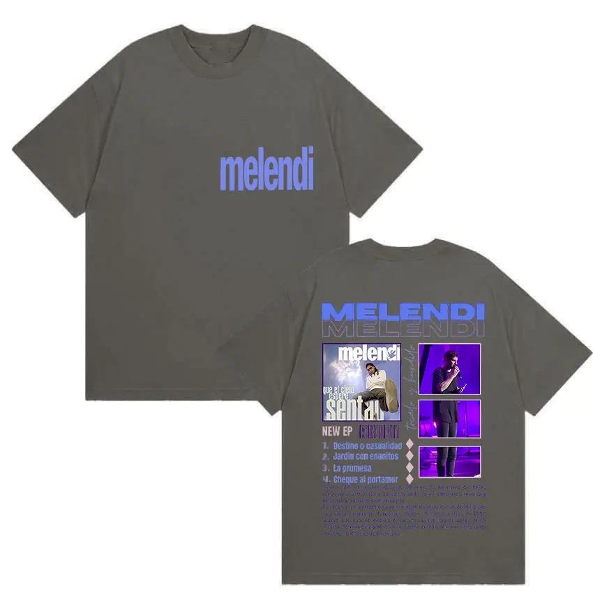 New Rap Singer Melendi Album Tour Summer Items for Unisex Unisex Hiphop Pop Fans Short Sleeved Casual Cotton Tshirt Street Wear