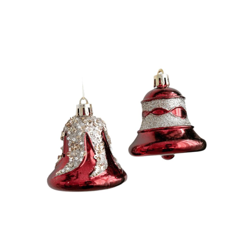 Irregular Design Christmas Hanging Ornaments Red Painted Holiday Decorations Holiday Scene