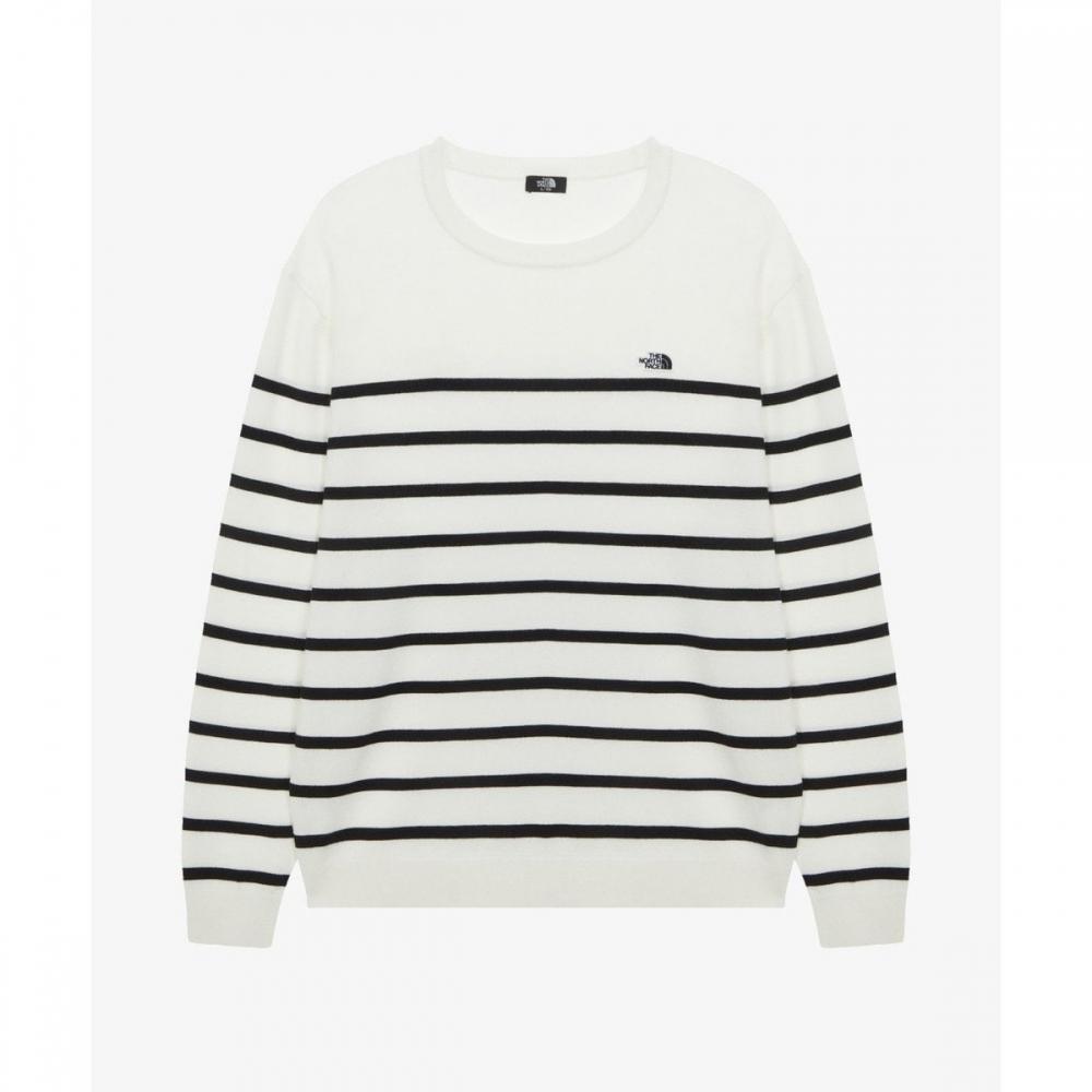 The North Face Men S Borga Stripe Sweater Cream Nt7ar70b CREAM/095