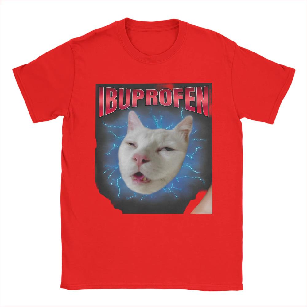 Cool Fun Ibuprofen Cat Hilarious Cat Meme T Shirt Beach Trending T-Shirts Men Women Cotton O-Neck Plus Size 5XL Top Tees Tshirt