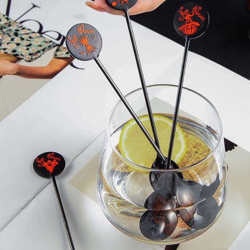 4pcs/set Halloween Coffee Spoon for Tea Milk Sugar Stirring Dessert Cake Spoons