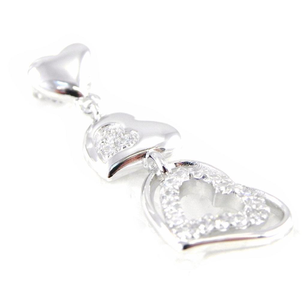 Altesse [H3369] - Silver Earrings 'Love Sublime' White
