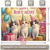 Party Backdrop Kittens Adorable Trio Balloons Festive Celebrations Photo Booth Decor Birthday Party Decor