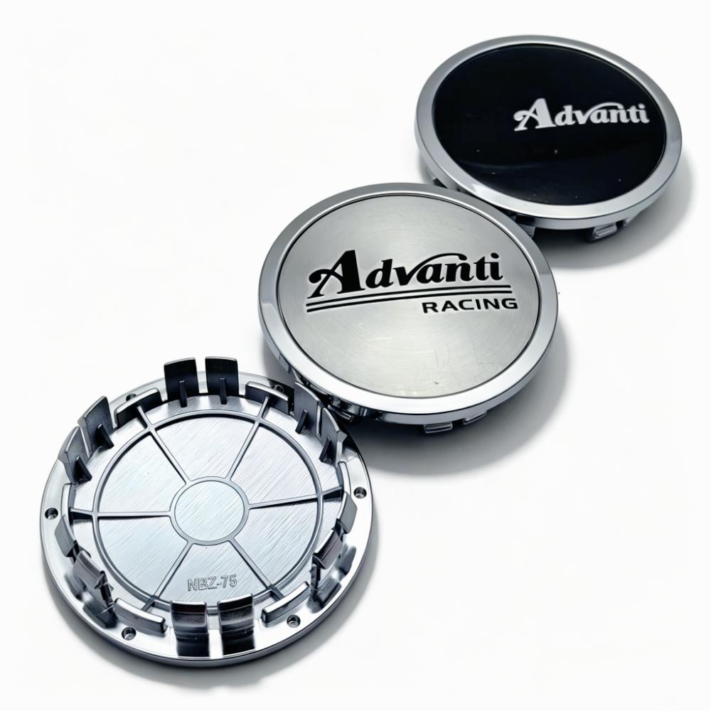 4pcs Advanti Racing Logo Badge Car Wheel Center Caps 75MM Clips 65MM Rim Hubcaps Dust Cover Wheels Hub Dust Cap Car Accessories