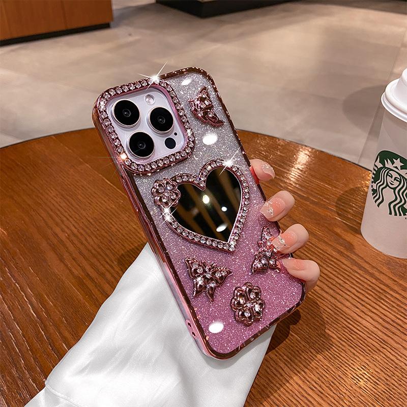 New Model Suitable for Apple 17promax Mobile Phone Case IPhone 15 Fall 14 High End Love Mirror 13 12 16