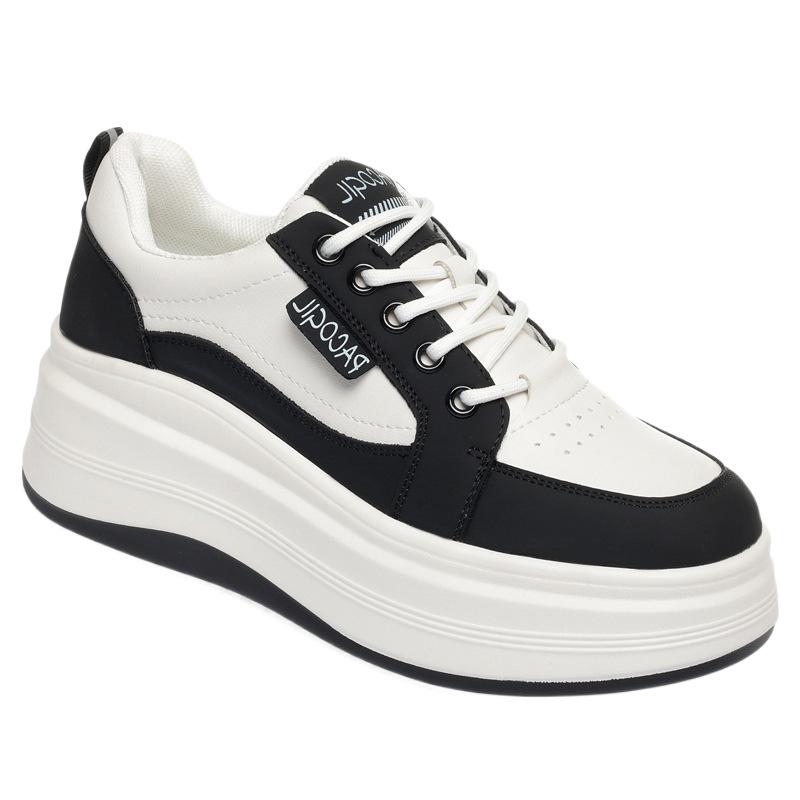 White Shoes for Women Autumn New Thick Sole Soft Leather Platform Bottom Breathable Versatile Women's Shoes