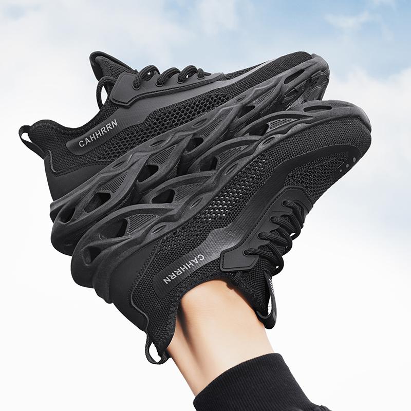 Fashion Men Casual Sports Shoes Breathable Lightweight Sneakers Outdoor Mesh Black Running Shoes Athletic Jogging Tennis Walking Shoes