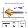 Cobalt Titanium-Plated Chamfering Drill for Stainless Steel - Single/Triple-Edge Countersink & Deburring Tool.