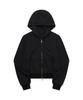 Moaa Cropped Zip Hoodie (Black)