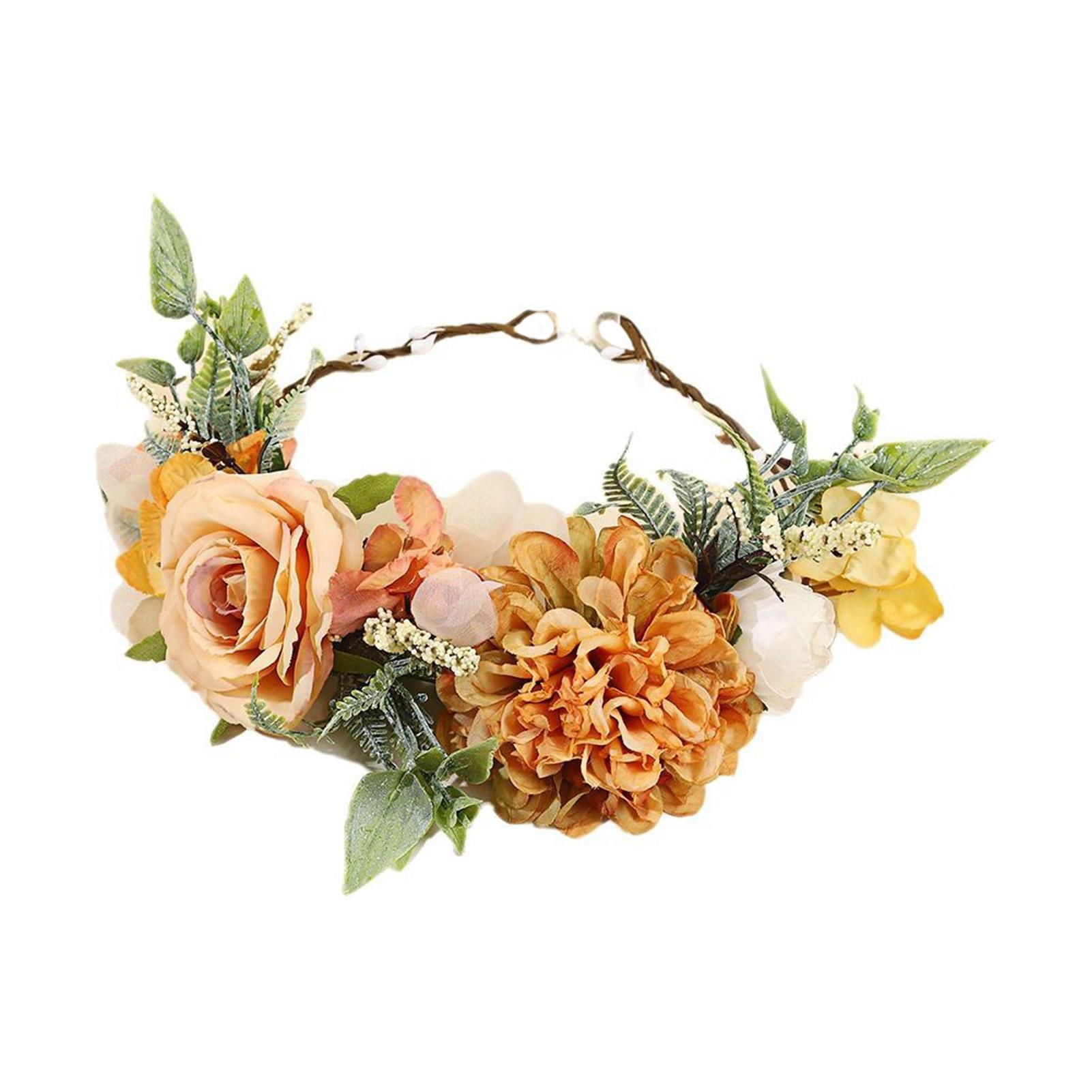 

Бохо Цветочная Корона Для Женщин Элегантный Лесной Стиль Ручная Работа Цветочная Гирлянда Ободок Девушки Реквизит для Фотосессии Аксессуары для Волос 1 шт.