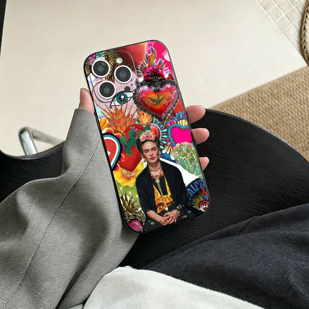 Art F-Fridas K-Kahlo COOL Phone Case For iPhone 17, 16,15,14,13,12,11 Plus,Pro Max, Others Soft Black Cover