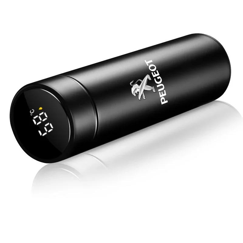 500 ml Smart Termosmugg Kaffefilter Dryckesflaska Temperaturdisplay Tillbehör För Peugeot 208 3008 308 508 408 2008 307 4008