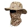 Outdoor Camouflage Taktischer Fischerhut Kapuzen-Set Gesichtsmaske Sonnenschutz Polyester Vier Jahreszeiten für Radfahren Bergsteigen