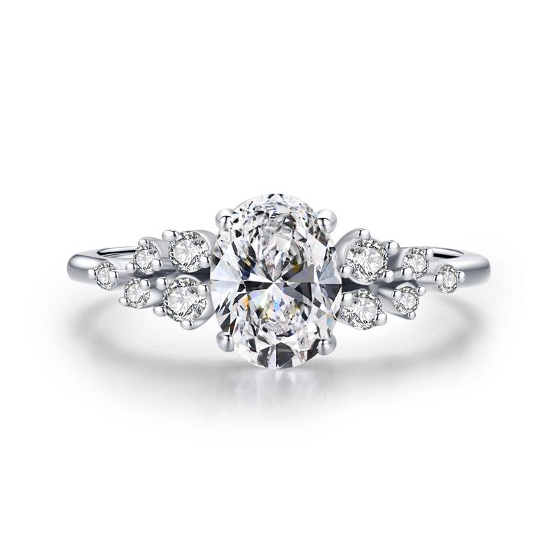 Tancise Classic 925 Sterling Silver  Zircon Ring Ladies Jewelry Wedding Promise Party Gift