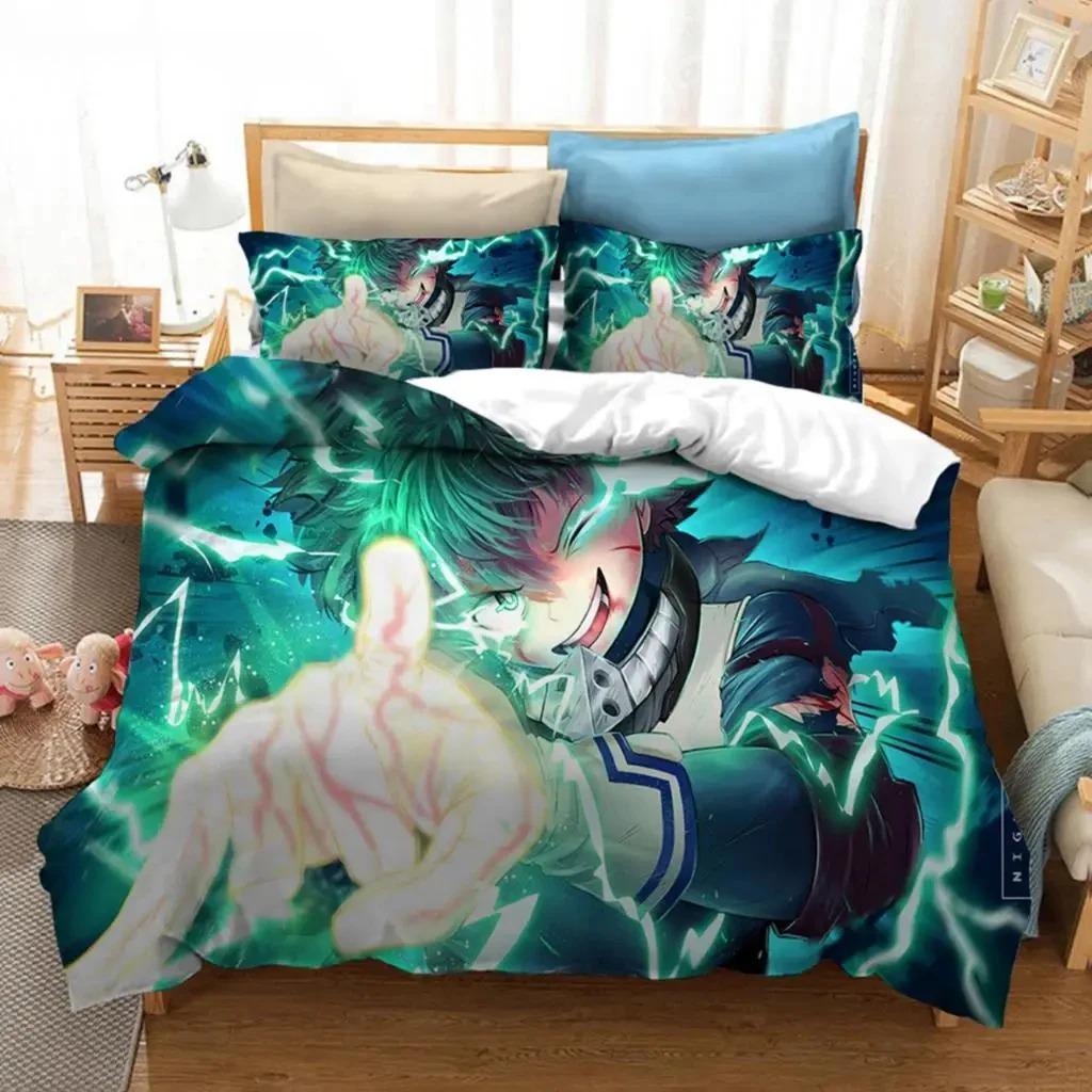 Anime My Hero Academia Bedding Set Boys Girls Twin Queen Size Duvet Cover Pillowcase Bed Kids Adult Fashion Homes Textileextile
